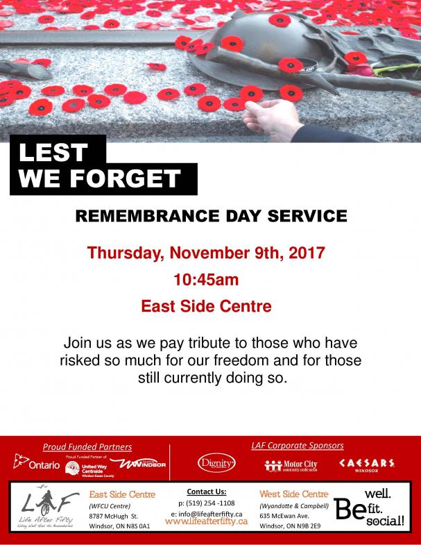Remembrance Day - East Side Centre